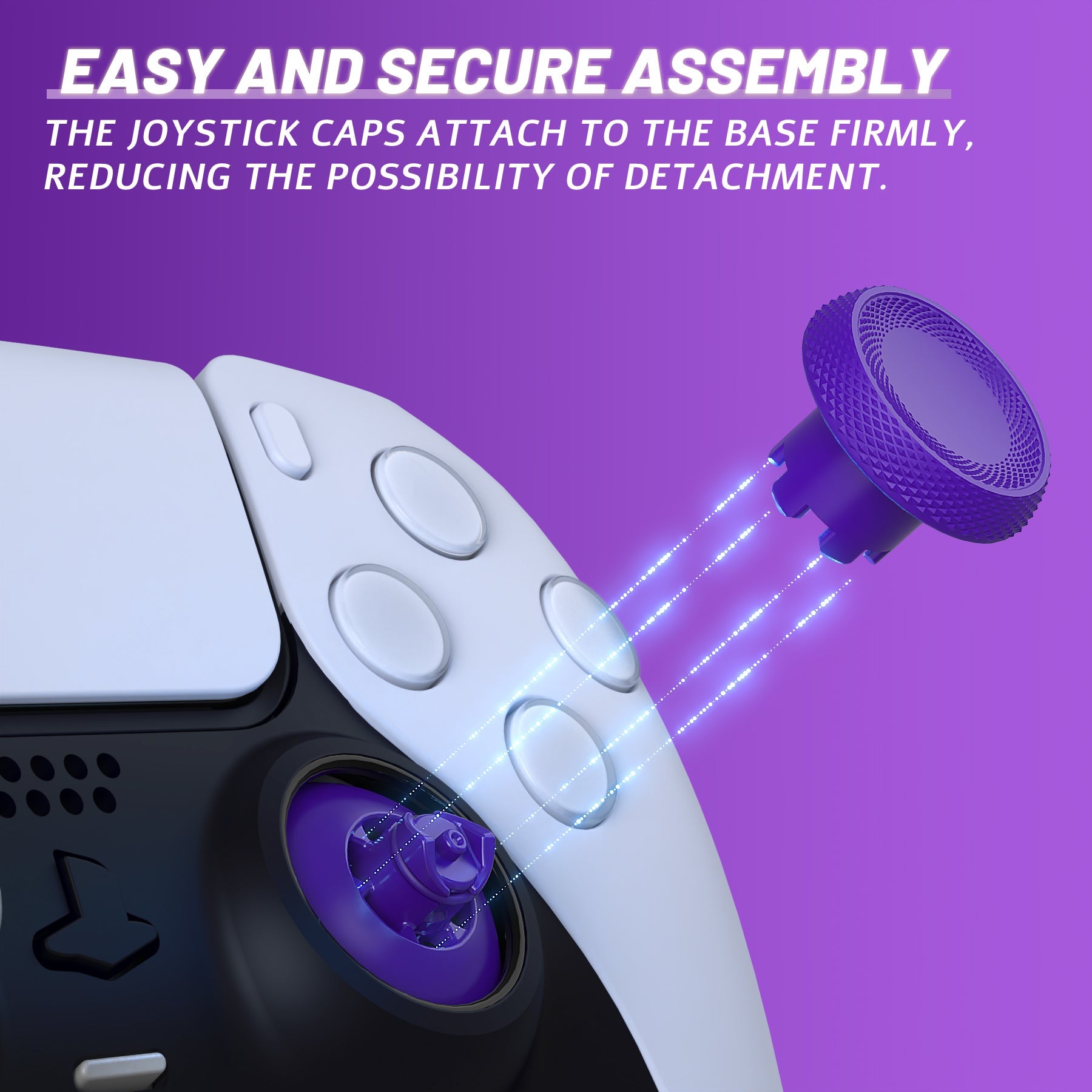 eXtremeRate ThumbsGear V3 Interchangeable Ergonomic Thumbstick for PS5 & PS4 Controller - Purple eXtremeRate