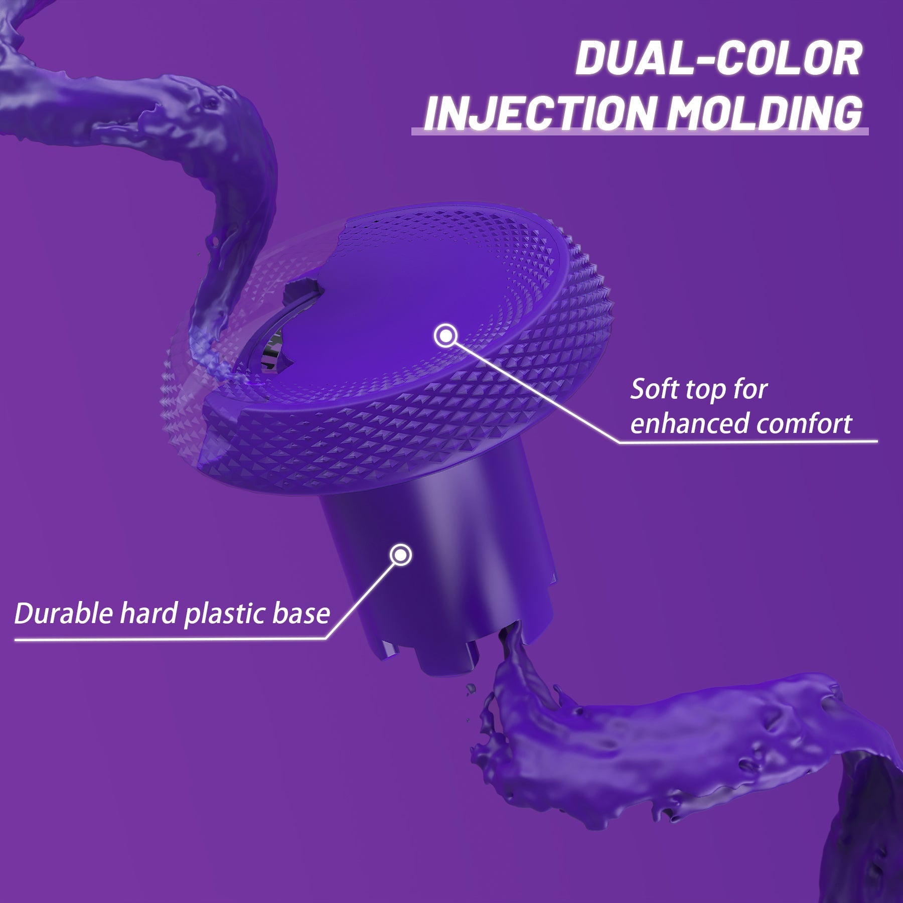 eXtremeRate ThumbsGear V3 Interchangeable Ergonomic Thumbstick for PS5 & PS4 Controller - Purple eXtremeRate