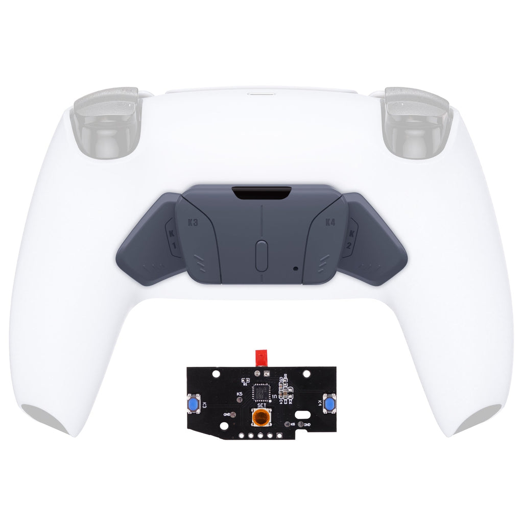 eXtremeRate Turn RISE to RISE4 Kit – Redesigned K1 K2 K3 K4 Back Buttons Housing & Remap PCB Board for eXtremeRate RISE & RISE4 Remap kit, Compatible with PS5 Controller - Sterling Silver eXtremeRate