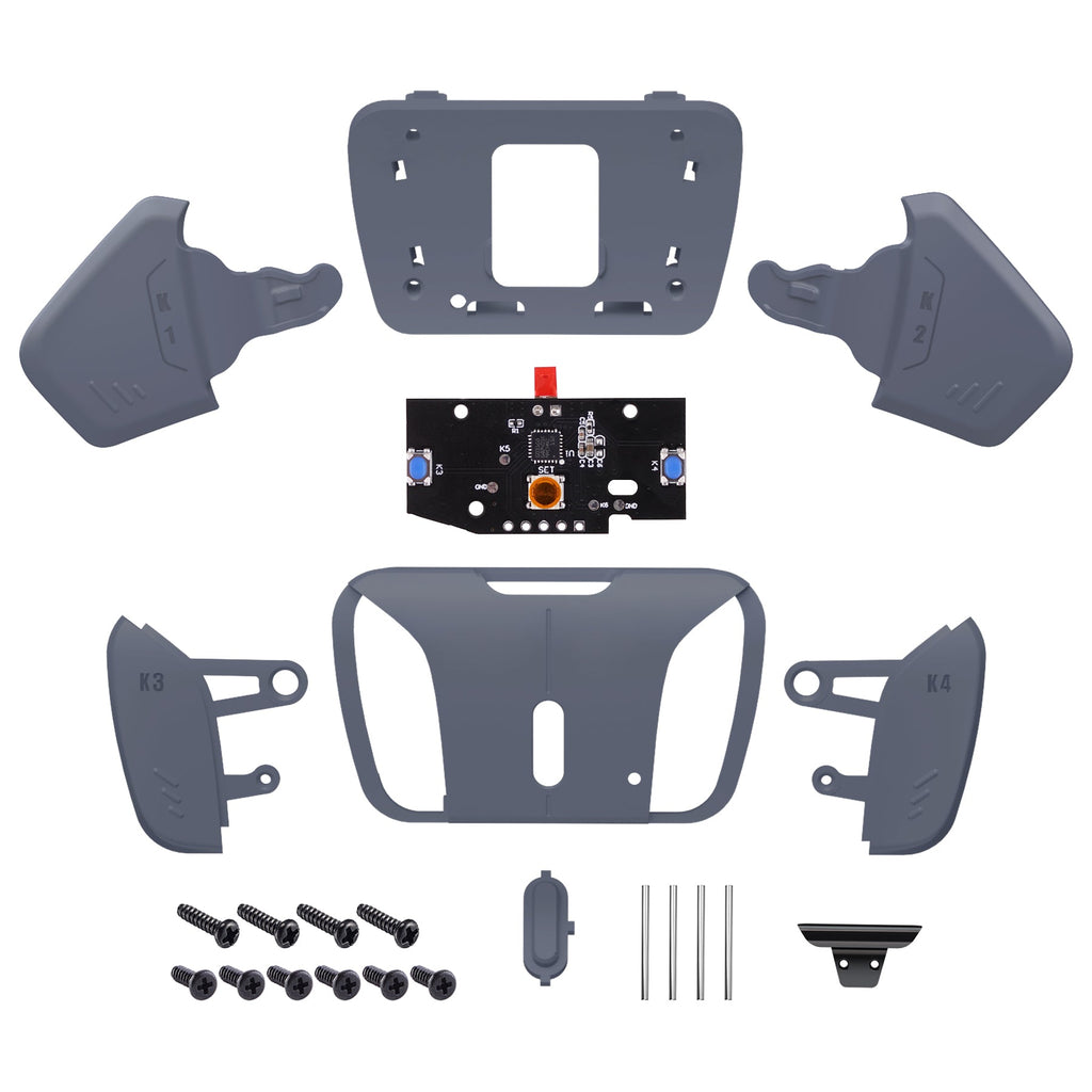 eXtremeRate Turn RISE to RISE4 Kit – Redesigned K1 K2 K3 K4 Back Buttons Housing & Remap PCB Board for eXtremeRate RISE & RISE4 Remap kit, Compatible with PS5 Controller - Sterling Silver eXtremeRate