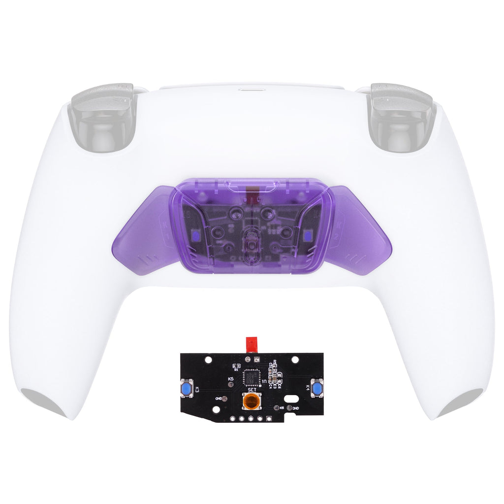 eXtremeRate Turn RISE to RISE4 Kit – Redesigned K1 K2 K3 K4 Back Buttons Housing & Remap PCB Board for eXtremeRate RISE & RISE4 Remap kit, Compatible with PS5 Controller - Clear Atomic Purple eXtremeRate
