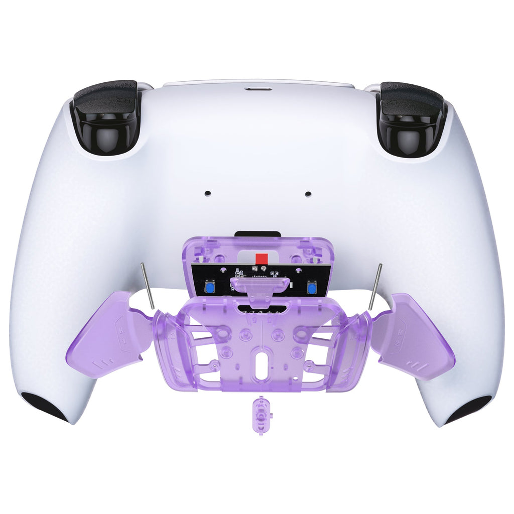 eXtremeRate Turn RISE to RISE4 Kit – Redesigned K1 K2 K3 K4 Back Buttons Housing & Remap PCB Board for eXtremeRate RISE & RISE4 Remap kit, Compatible with PS5 Controller - Clear Atomic Purple eXtremeRate