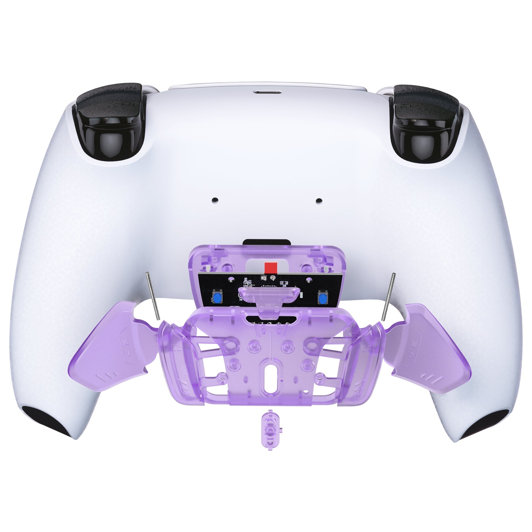 eXtremeRate Turn RISE to RISE4 Kit – Redesigned K1 K2 K3 K4 Back Buttons Housing & Remap PCB Board for eXtremeRate RISE & RISE4 Remap kit, Compatible with PS5 Controller - Clear Atomic Purple eXtremeRate