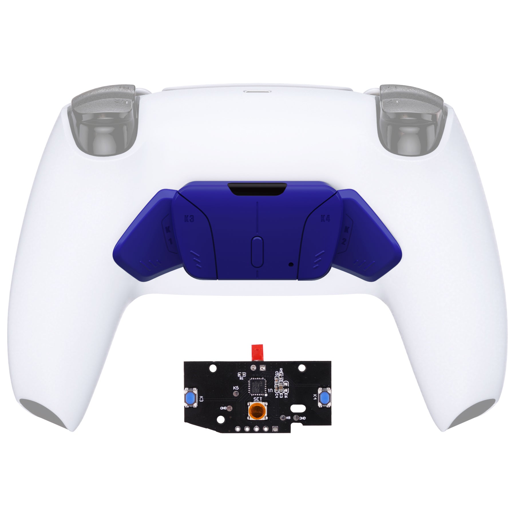 eXtremeRate Turn RISE to RISE4 Kit – Redesigned K1 K2 K3 K4 Back Buttons Housing & Remap PCB Board for eXtremeRate RISE & RISE4 Remap kit, Compatible with PS5 Controller - Cobalt Blue eXtremeRate