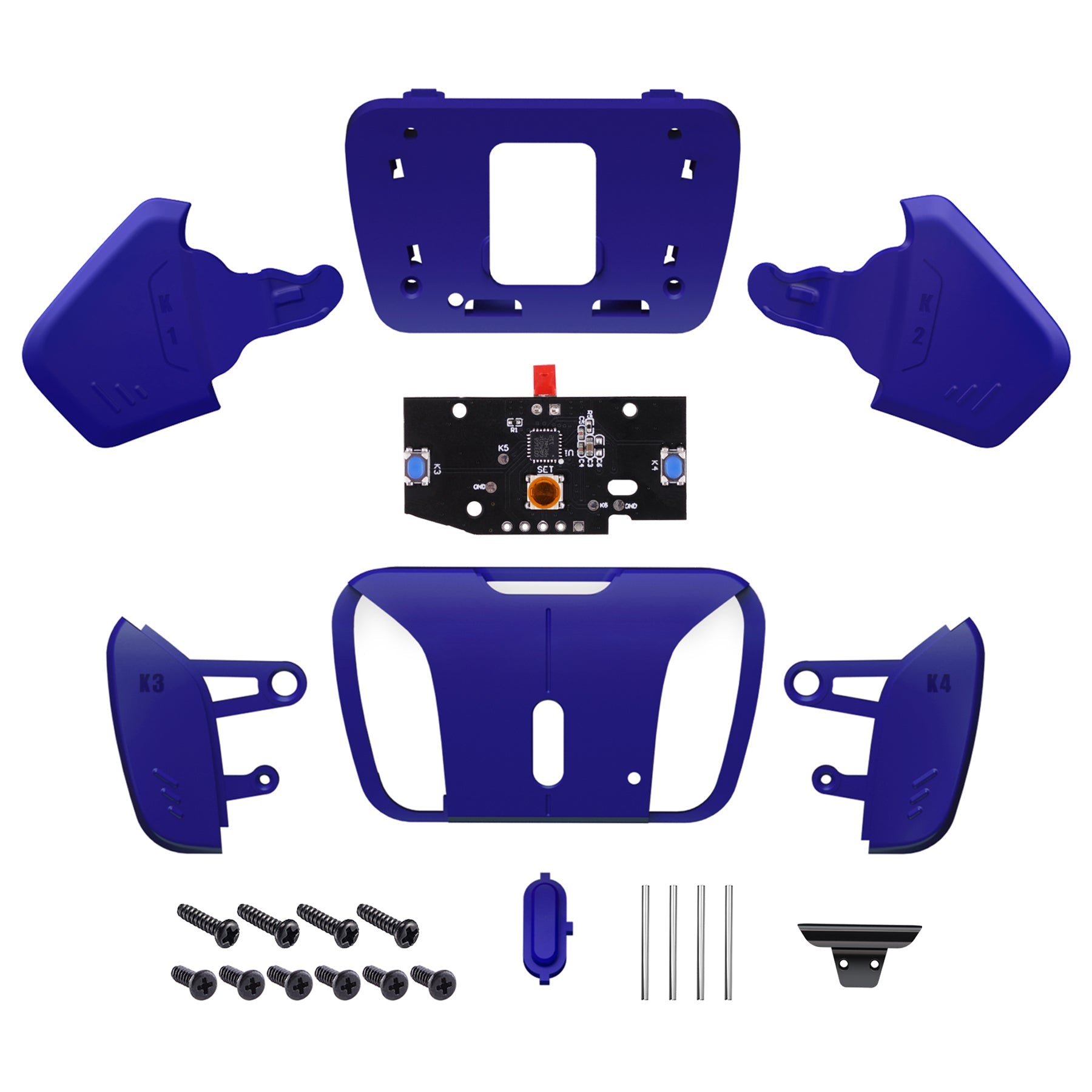 eXtremeRate Turn RISE to RISE4 Kit – Redesigned K1 K2 K3 K4 Back Buttons Housing & Remap PCB Board for eXtremeRate RISE & RISE4 Remap kit, Compatible with PS5 Controller - Cobalt Blue eXtremeRate