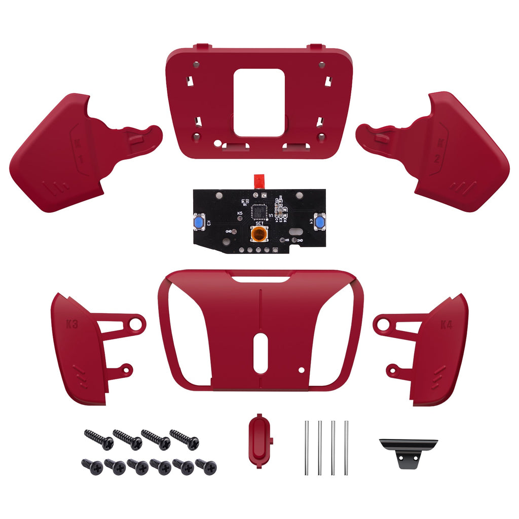 eXtremeRate Turn RISE to RISE4 Kit – Redesigned K1 K2 K3 K4 Back Buttons Housing & Remap PCB Board for eXtremeRate RISE & RISE4 Remap kit, Compatible with PS5 Controller - Volcanic Red eXtremeRate