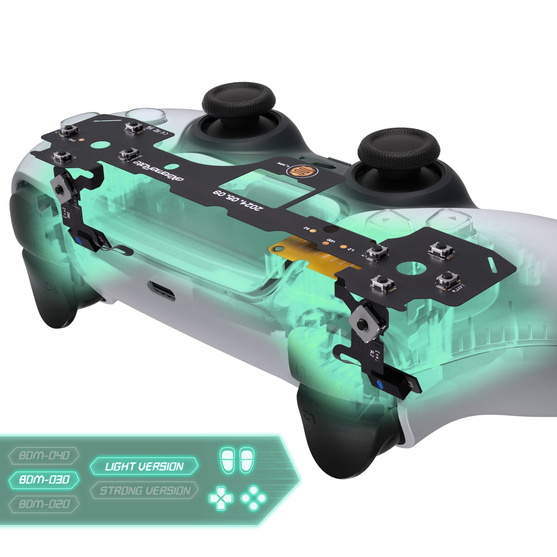 eXtremeRate Whole Set - Light Version Clicky Kit for PS5 Controller BDM-030, Custom Micro Switch L2R2 Face Buttons Clicky Kit and Tactile L1R1 Keys Mouse Click for PS5 Controller eXtremeRate