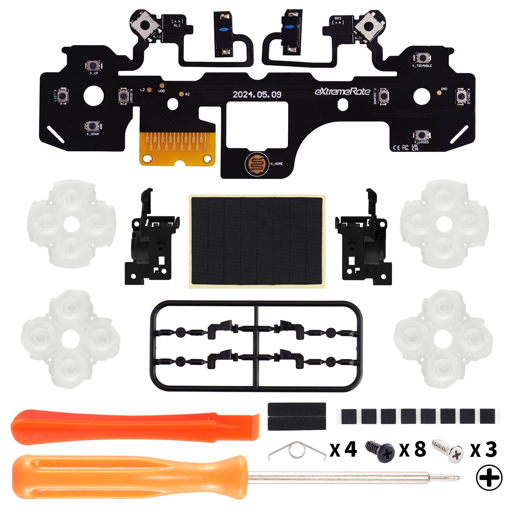 eXtremeRate Whole Set - Light Version Clicky Kit for PS5 Controller BDM-030, Custom Micro Switch L2R2 Face Buttons Clicky Kit and Tactile L1R1 Keys Mouse Click for PS5 Controller eXtremeRate