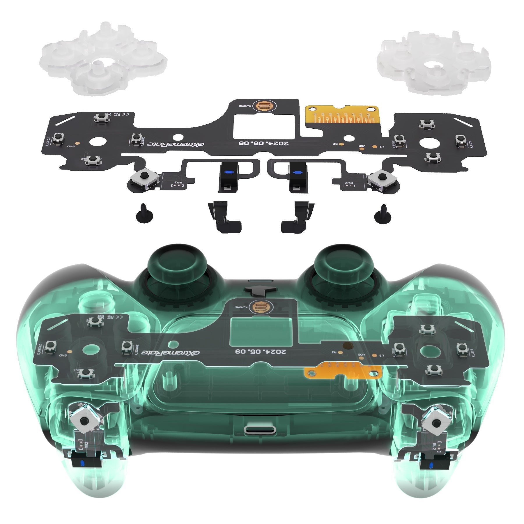 eXtremeRate Whole Set - Light Version Clicky Kit for PS5 Controller BDM-030, Custom Micro Switch L2R2 Face Buttons Clicky Kit and Tactile L1R1 Keys Mouse Click for PS5 Controller eXtremeRate