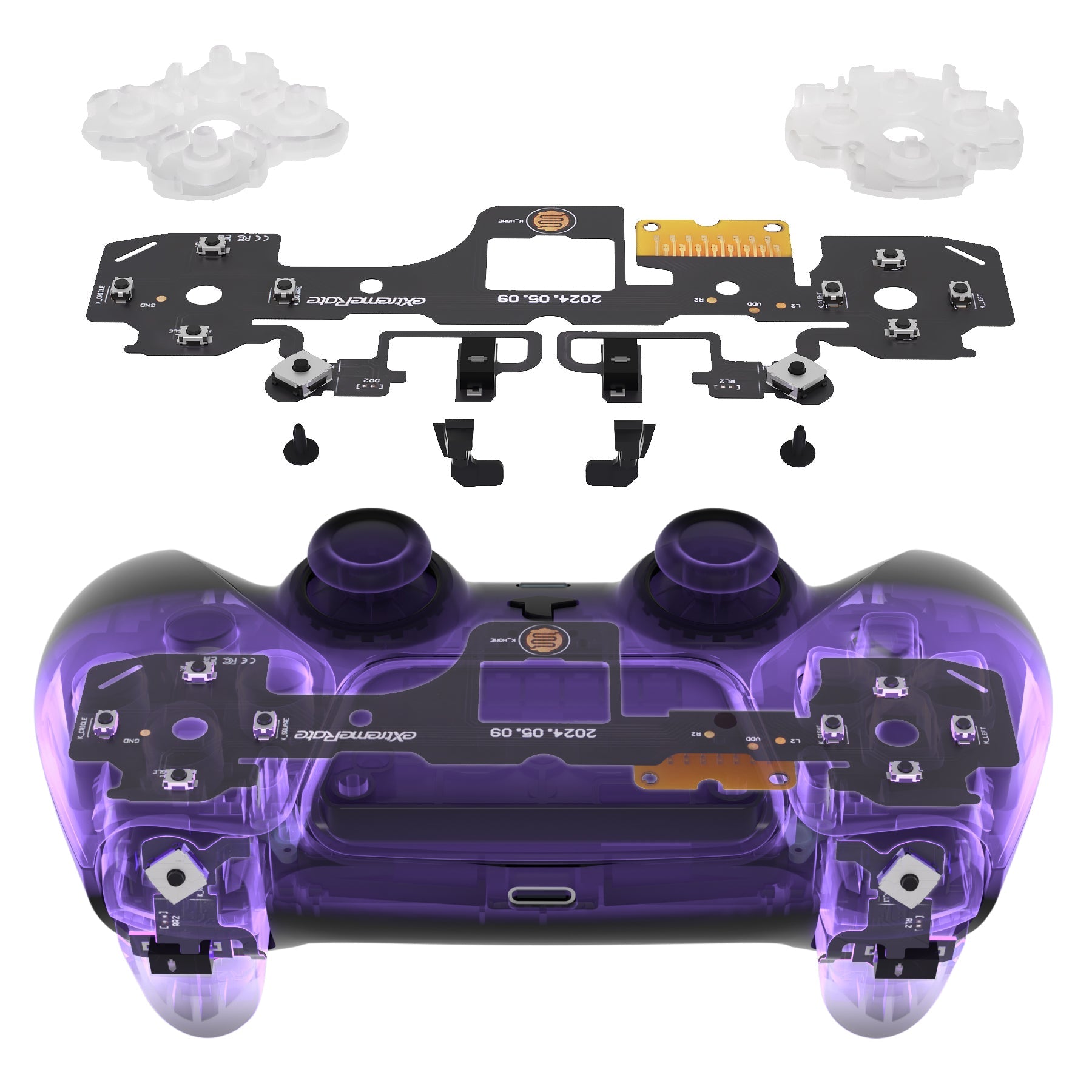 eXtremeRate Whole Set - Strong Version Clicky Kit V2 for PS5 Controller BDM-040/050/060 Shoulder Face Buttons, Micro Switch L2R2 Clicky Hair Trigger Kit and Tactile L1R1 Face Buttons Mouse Click for PS5 Controller eXtremeRate