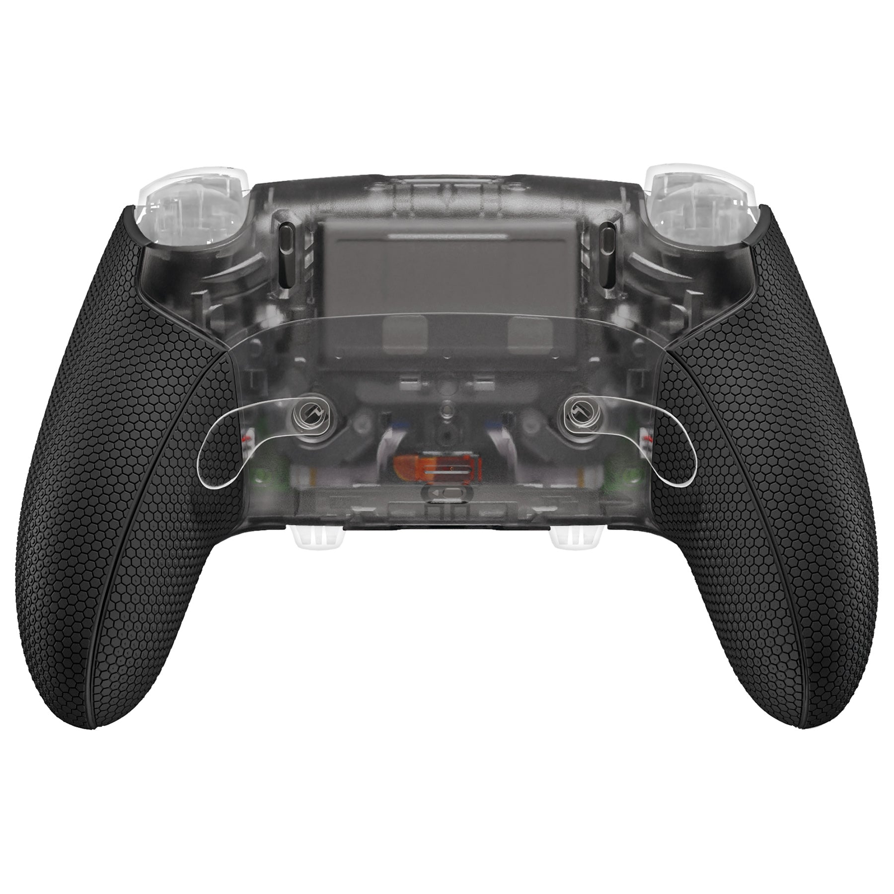 eXtremeRate Beyond-ARC Bottom Shell Kit with Rubberised Grip for PS5 Edge Controller - Clear & Black eXtremeRate
