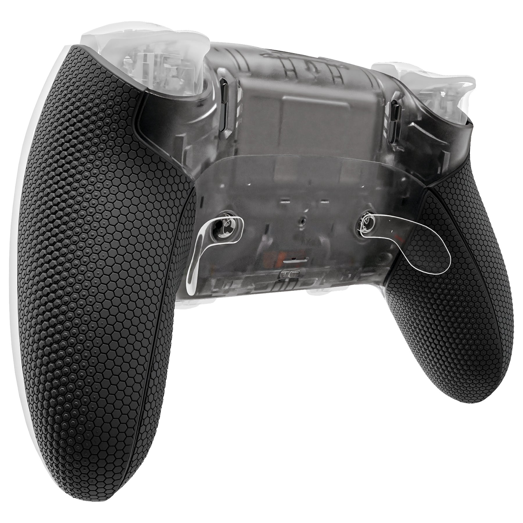 eXtremeRate Beyond-ARC Bottom Shell Kit with Rubberised Grip for PS5 Edge Controller - Clear & Black eXtremeRate