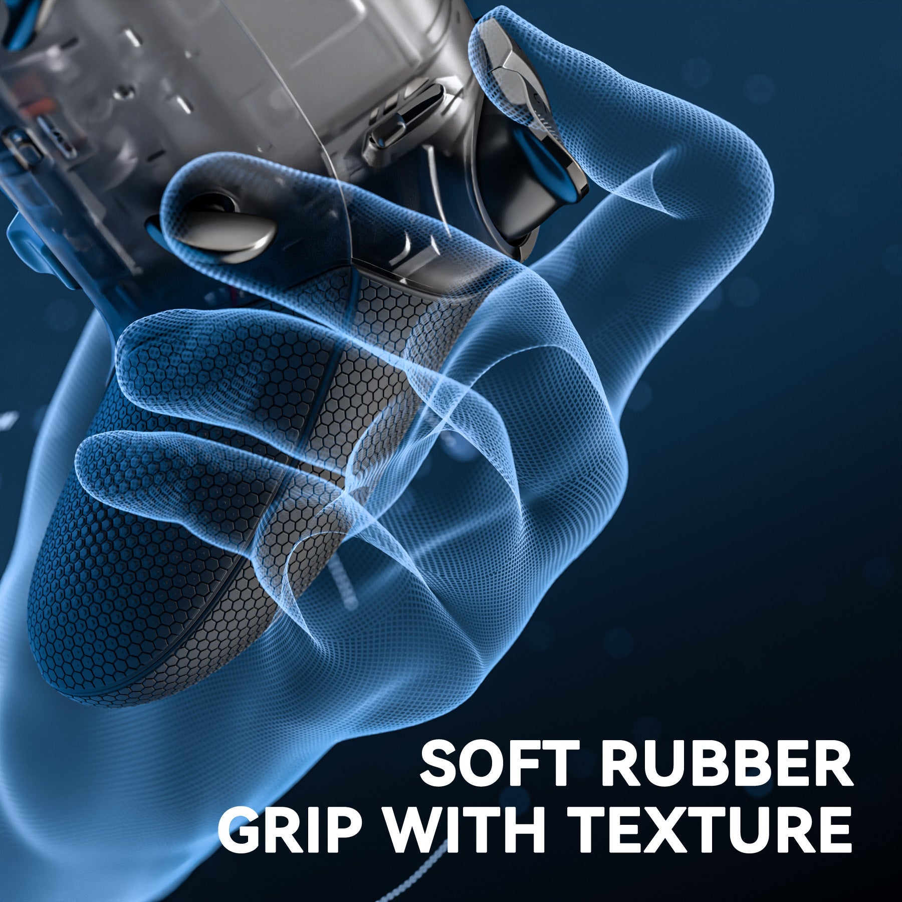 eXtremeRate Beyond-ARC Bottom Shell Kit with Rubberised Grip for PS5 Edge Controller - Clear & Black eXtremeRate