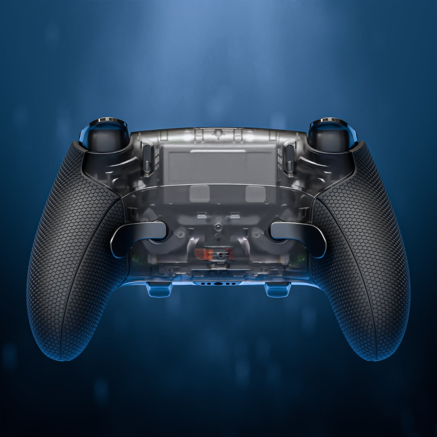 eXtremeRate Beyond-ARC Bottom Shell Kit with Rubberised Grip for PS5 Edge Controller - Clear & Black eXtremeRate