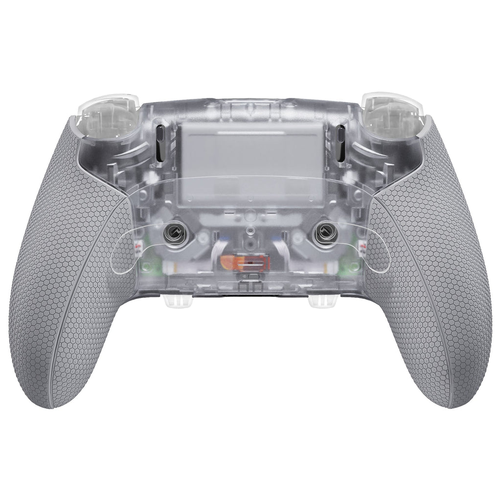 eXtremeRate Beyond-ARC Bottom Shell Kit with Rubberised Grip for PS5 Edge Controller - Clear & Gray eXtremeRate