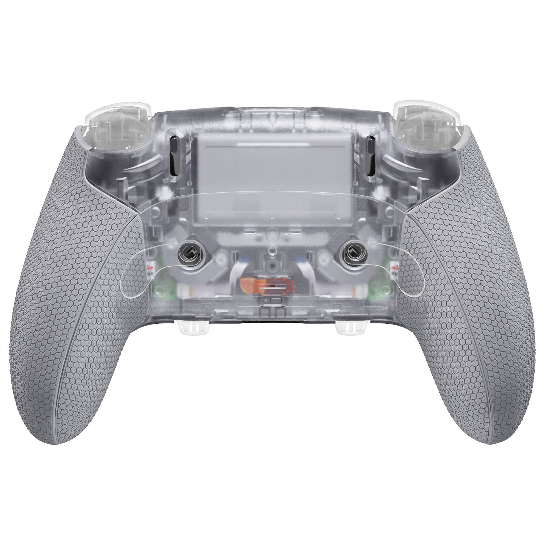 eXtremeRate Beyond-ARC Bottom Shell Kit with Rubberised Grip for PS5 Edge Controller - Clear & Gray eXtremeRate