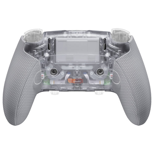 eXtremeRate Beyond-ARC Bottom Shell Kit with Rubberised Grip for PS5 Edge Controller - Clear & Gray eXtremeRate