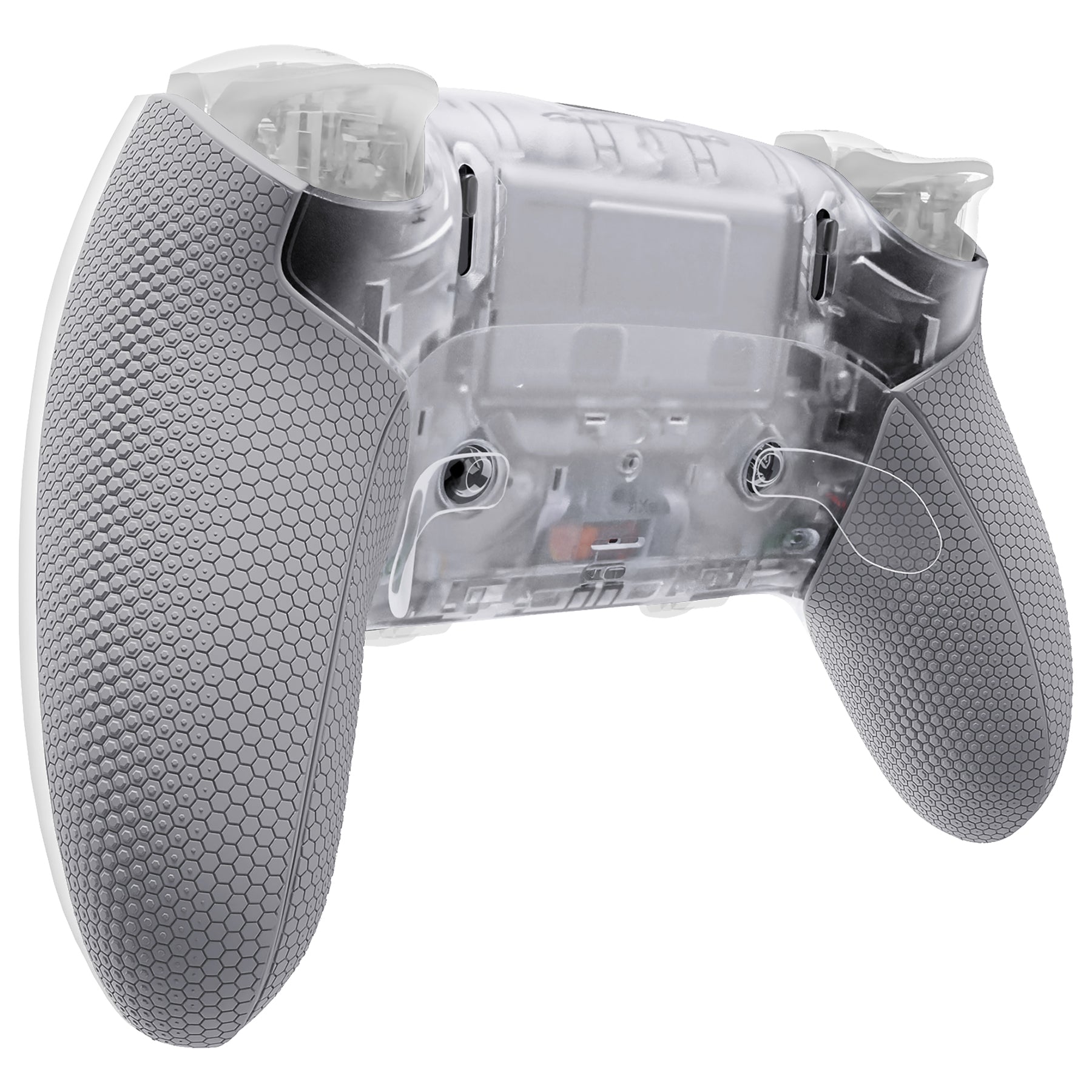 eXtremeRate Beyond-ARC Bottom Shell Kit with Rubberised Grip for PS5 Edge Controller - Clear & Gray eXtremeRate