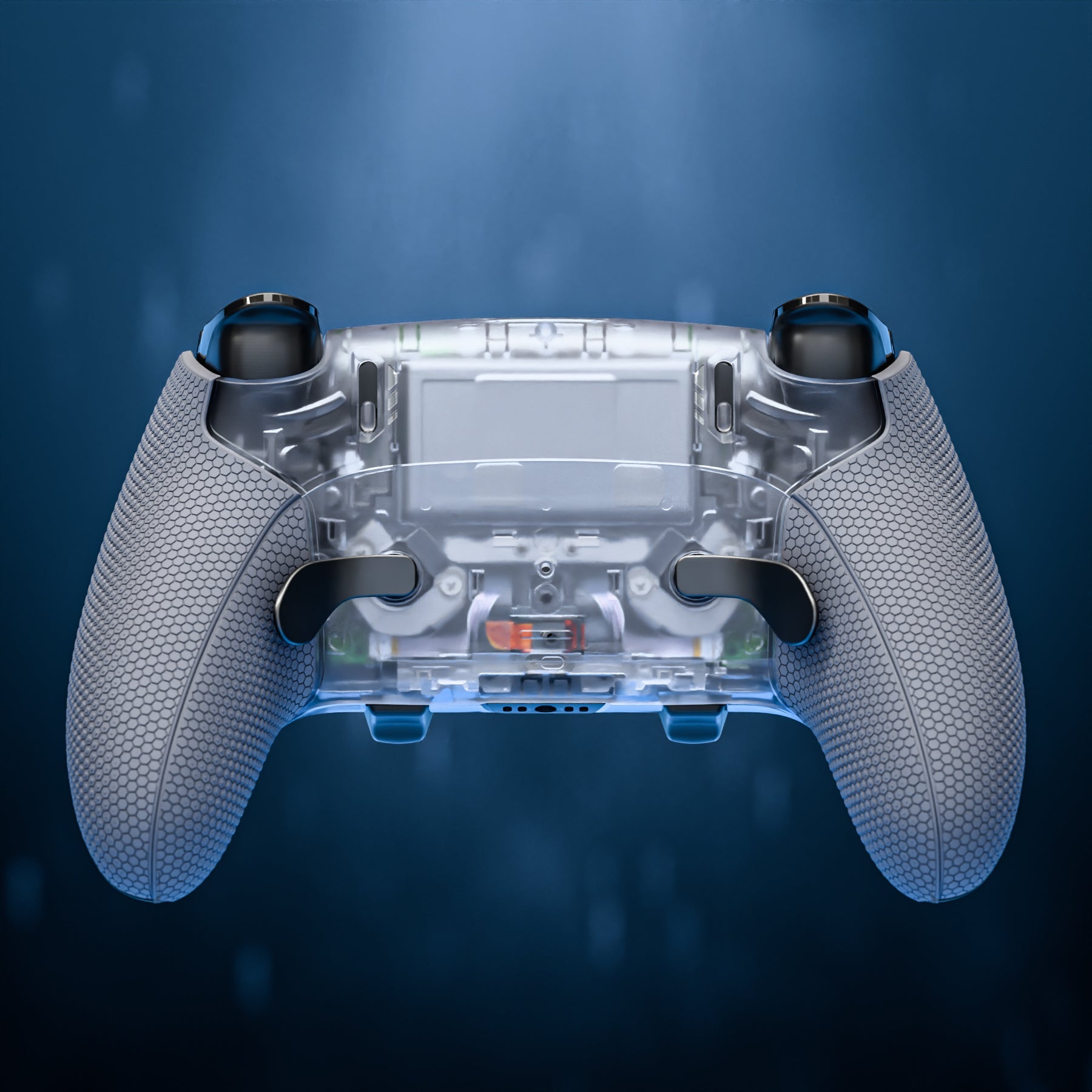eXtremeRate Beyond-ARC Bottom Shell Kit with Rubberised Grip for PS5 Edge Controller - Clear & Gray eXtremeRate