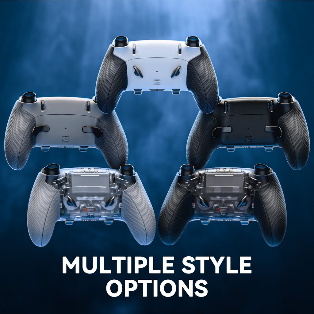 eXtremeRate Beyond-ARC Bottom Shell Kit with Rubberised Grip for PS5 Edge Controller - Clear & Gray eXtremeRate
