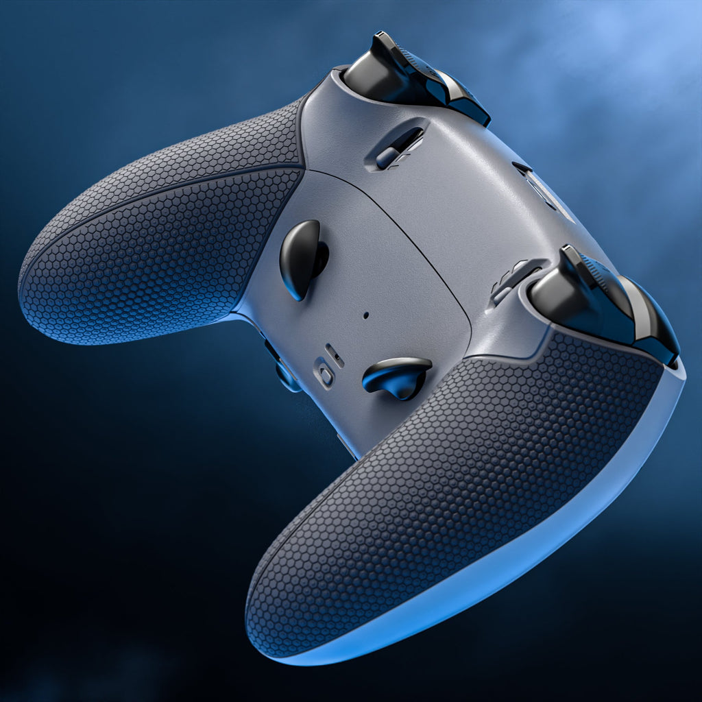 eXtremeRate Beyond-ARC Bottom Shell Kit with Rubberised Grip for PS5 Edge Controller - New Hope Gray & Classic Gray eXtremeRate