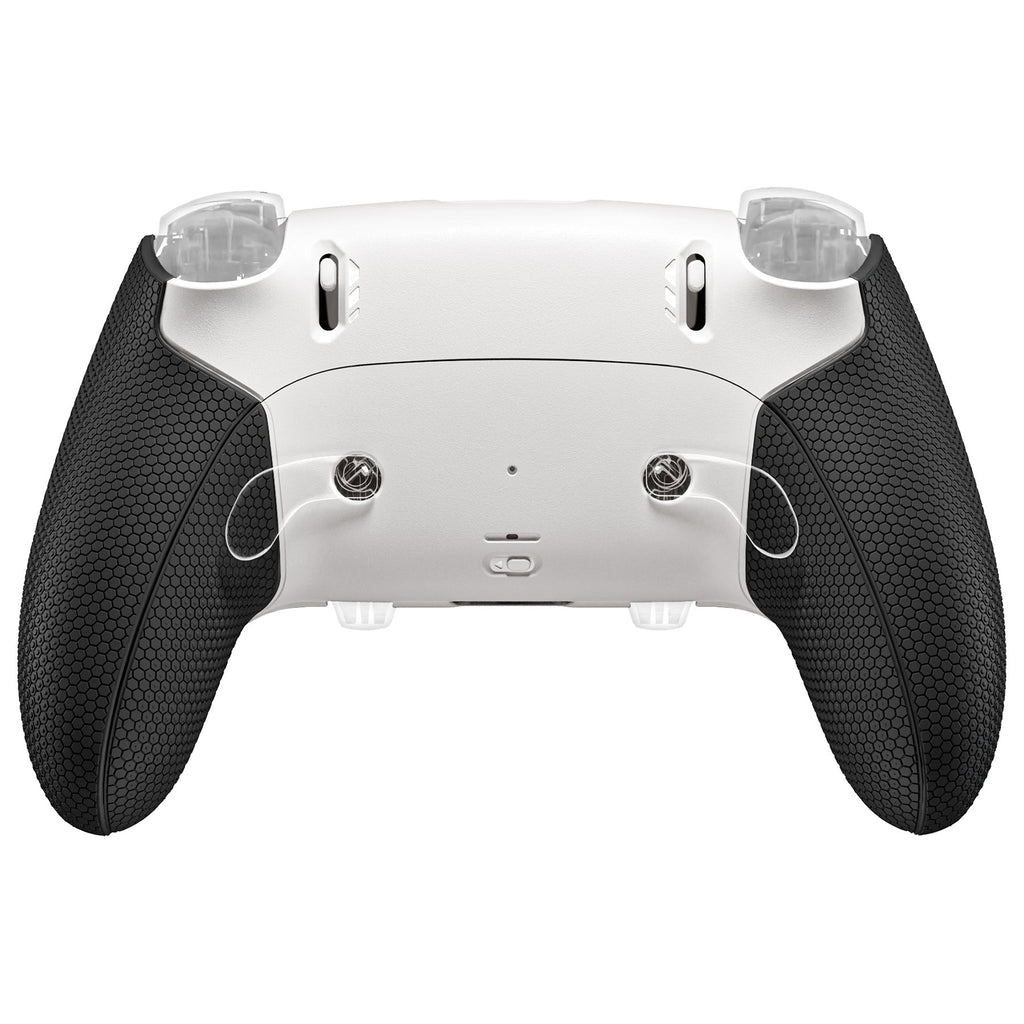 eXtremeRate Beyond-ARC Bottom Shell Kit with Rubberised Grip for PS5 Edge Controller - White Black eXtremeRate