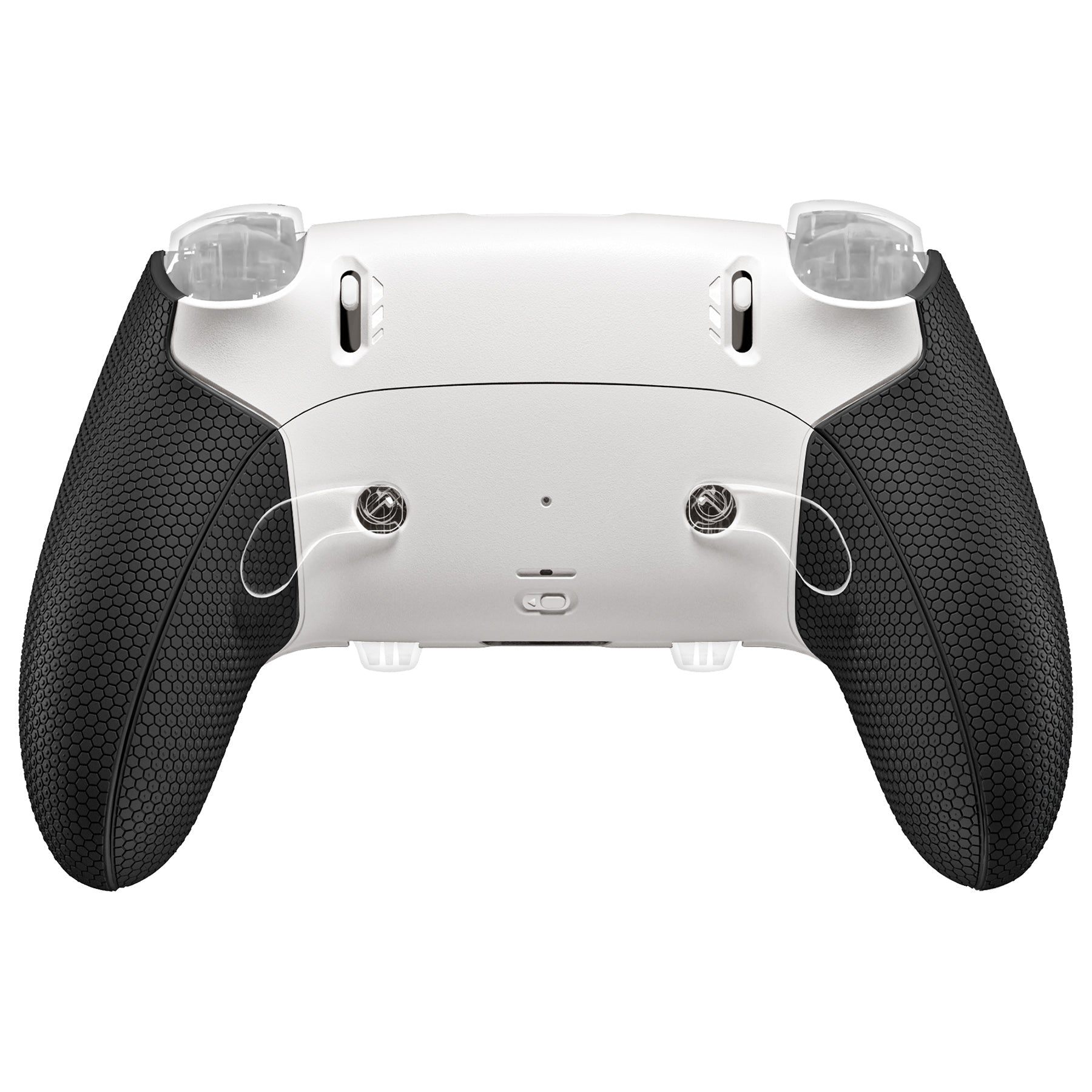 eXtremeRate Beyond-ARC Bottom Shell Kit with Rubberised Grip for PS5 Edge Controller - White Black eXtremeRate