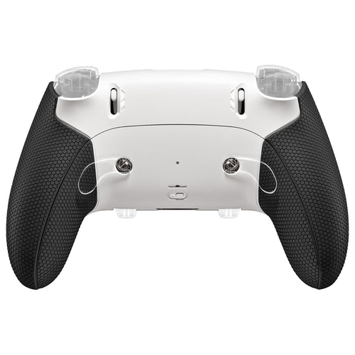 eXtremeRate Beyond-ARC Bottom Shell Kit with Rubberised Grip for PS5 Edge Controller - White Black eXtremeRate