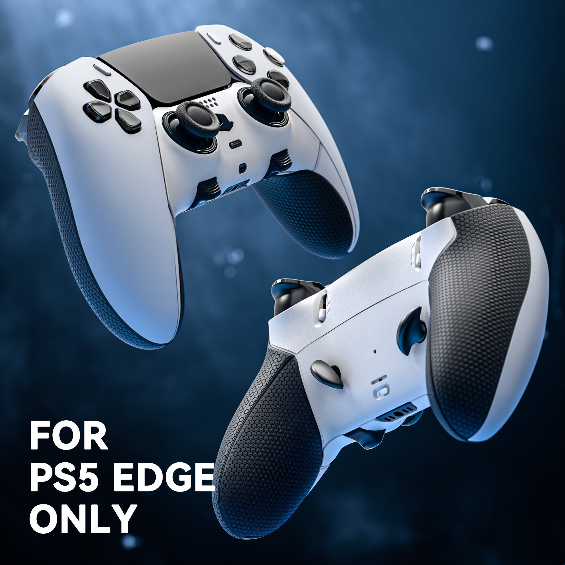 eXtremeRate Beyond-ARC Bottom Shell Kit with Rubberised Grip for PS5 Edge Controller - White Black eXtremeRate