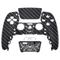 eXtremeRate Replacement Front Housing Shell with Touchpad Compatible with PS5 Controller BDM-010/020/030/040/050 - Black Silver Carbon Fiber eXtremeRate