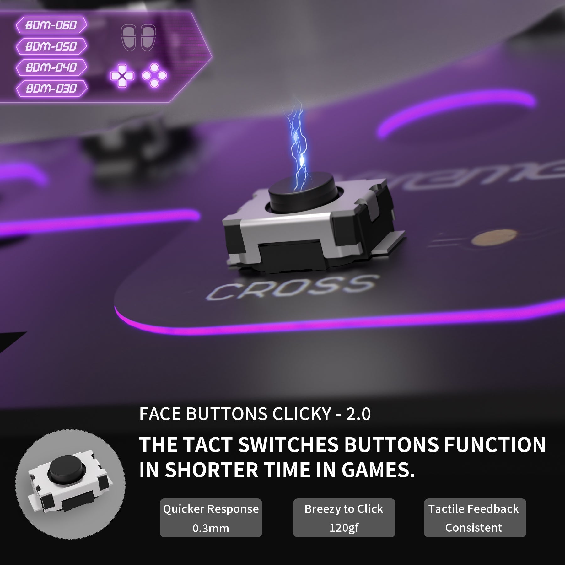 eXtremeRate Custom Tactile Dpad & Action Buttons Face Clicky Kit V3 for PS5 Controller BDM-030/040/050/060 eXtremeRate