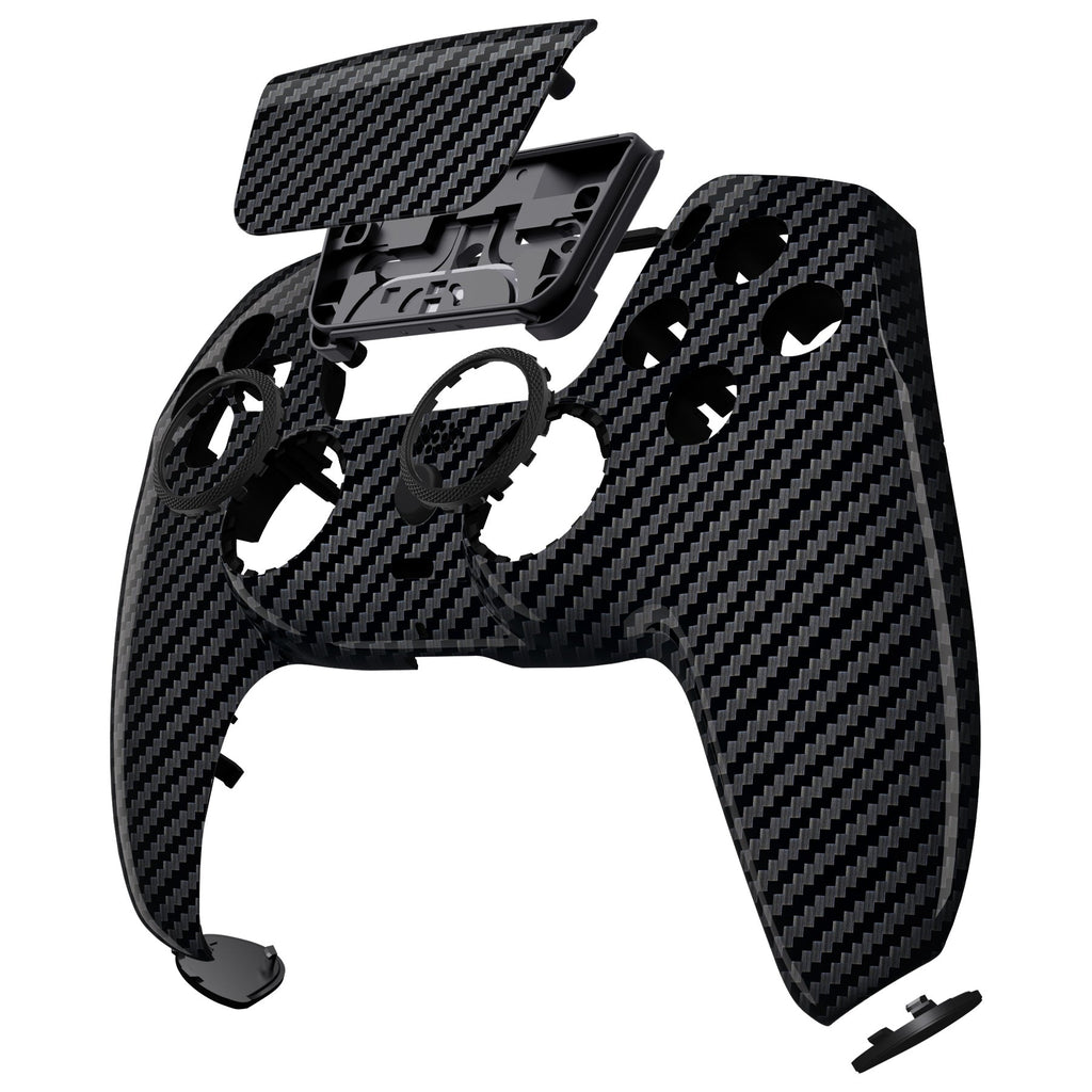 eXtremeRate LUNA Redesigned Replacement Front Shell with Touchpad Compatible with PS5 Controller BDM-010/020/030/040/050 - Graphite Carbon Fiber eXtremeRate