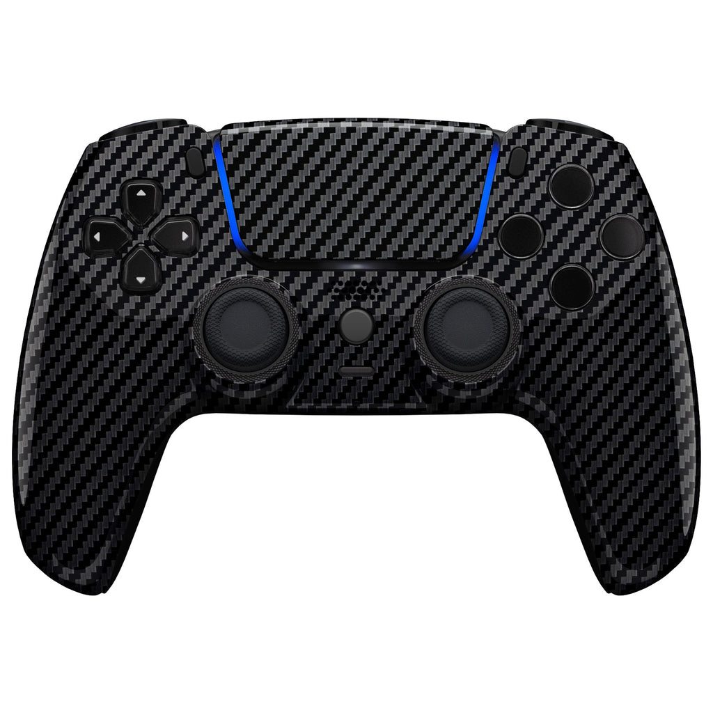 eXtremeRate LUNA Redesigned Replacement Front Shell with Touchpad Compatible with PS5 Controller BDM-010/020/030/040/050 - Graphite Carbon Fiber eXtremeRate