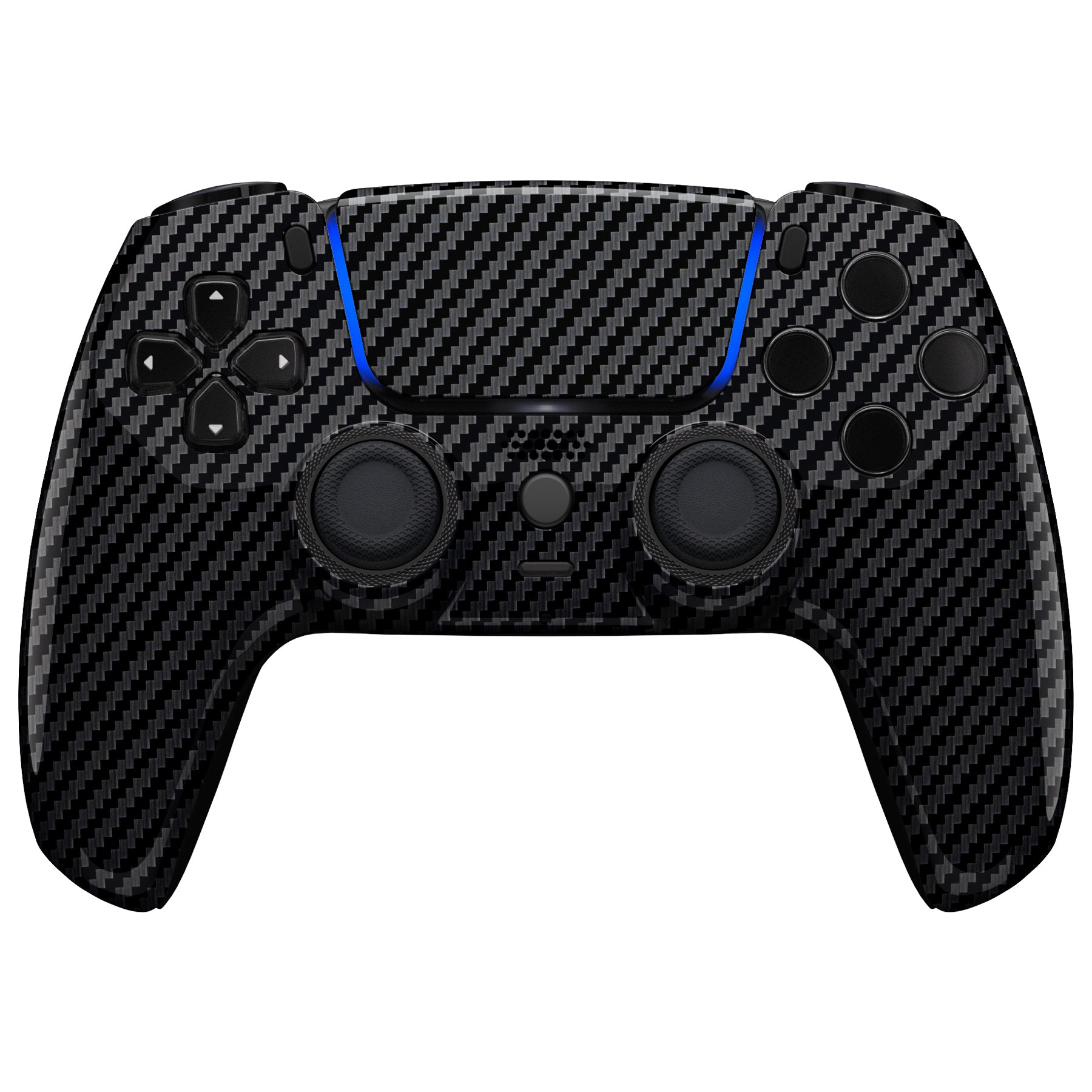 eXtremeRate LUNA Redesigned Replacement Front Shell with Touchpad Compatible with PS5 Controller BDM-010/020/030/040/050 - Graphite Carbon Fiber eXtremeRate