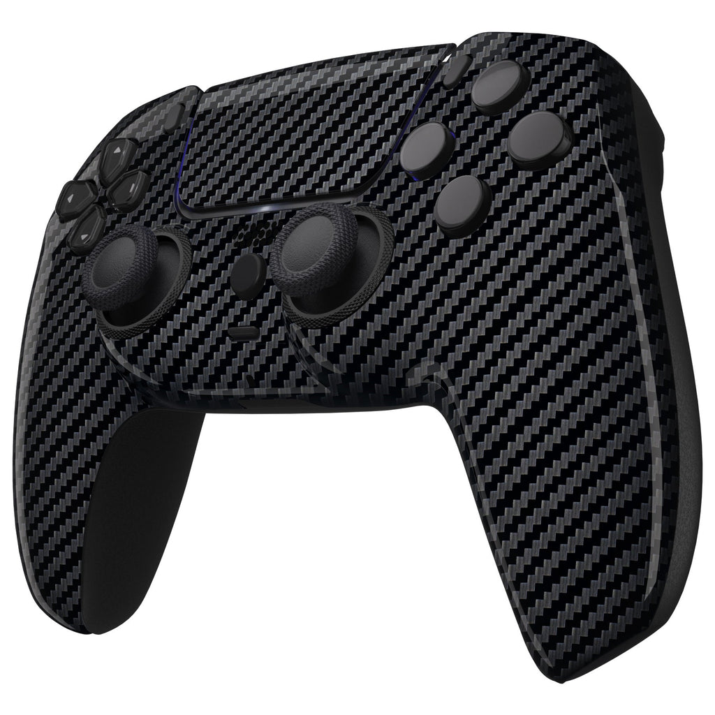 eXtremeRate LUNA Redesigned Replacement Front Shell with Touchpad Compatible with PS5 Controller BDM-010/020/030/040/050 - Graphite Carbon Fiber eXtremeRate