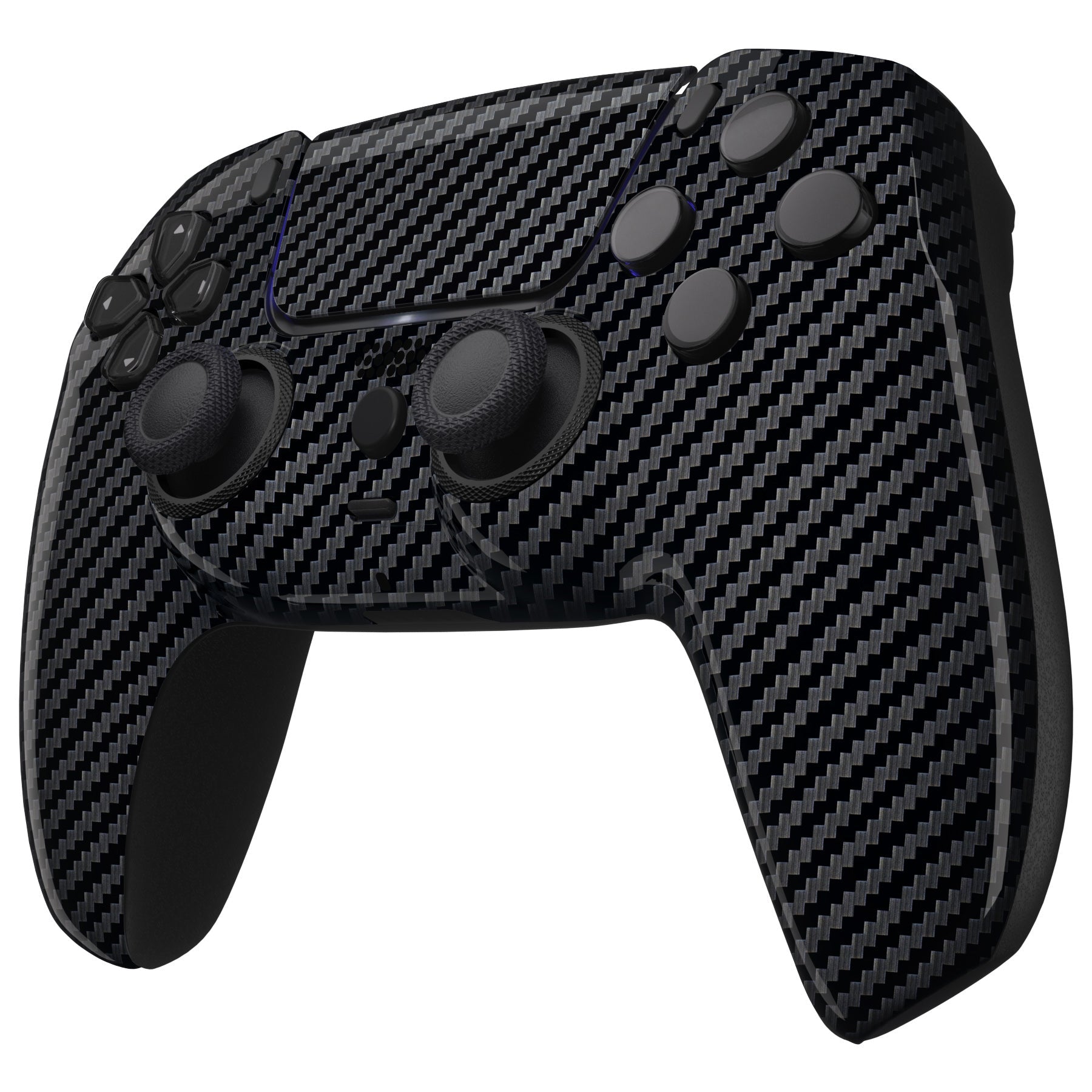 eXtremeRate LUNA Redesigned Replacement Front Shell with Touchpad Compatible with PS5 Controller BDM-010/020/030/040/050 - Graphite Carbon Fiber eXtremeRate