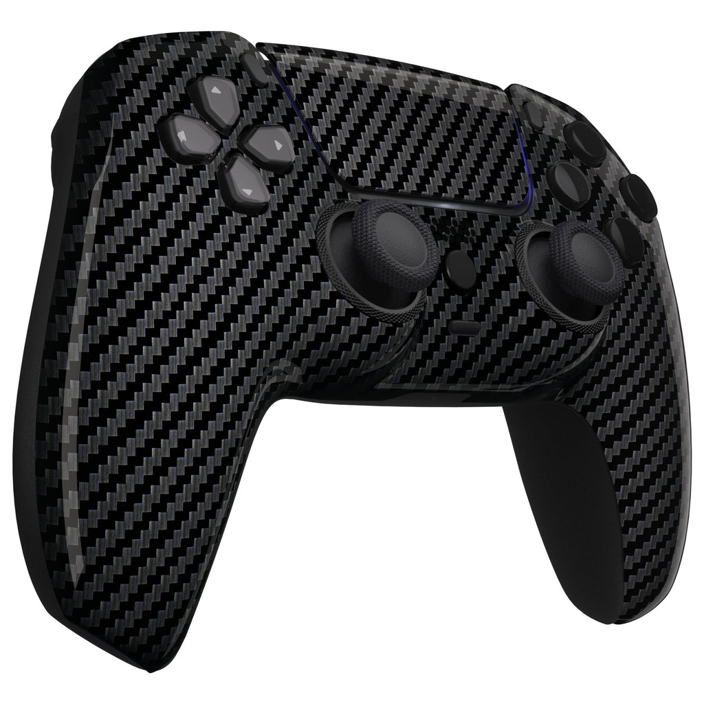 eXtremeRate LUNA Redesigned Replacement Front Shell with Touchpad Compatible with PS5 Controller BDM-010/020/030/040/050 - Graphite Carbon Fiber eXtremeRate