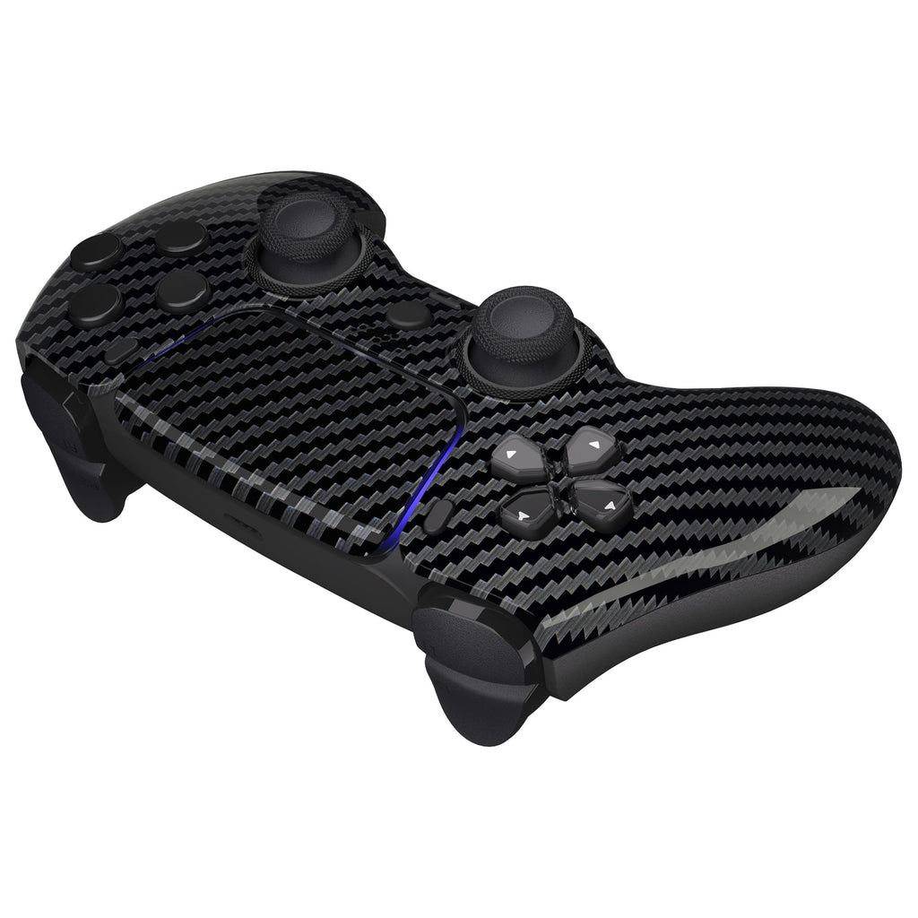eXtremeRate LUNA Redesigned Replacement Front Shell with Touchpad Compatible with PS5 Controller BDM-010/020/030/040/050 - Graphite Carbon Fiber eXtremeRate