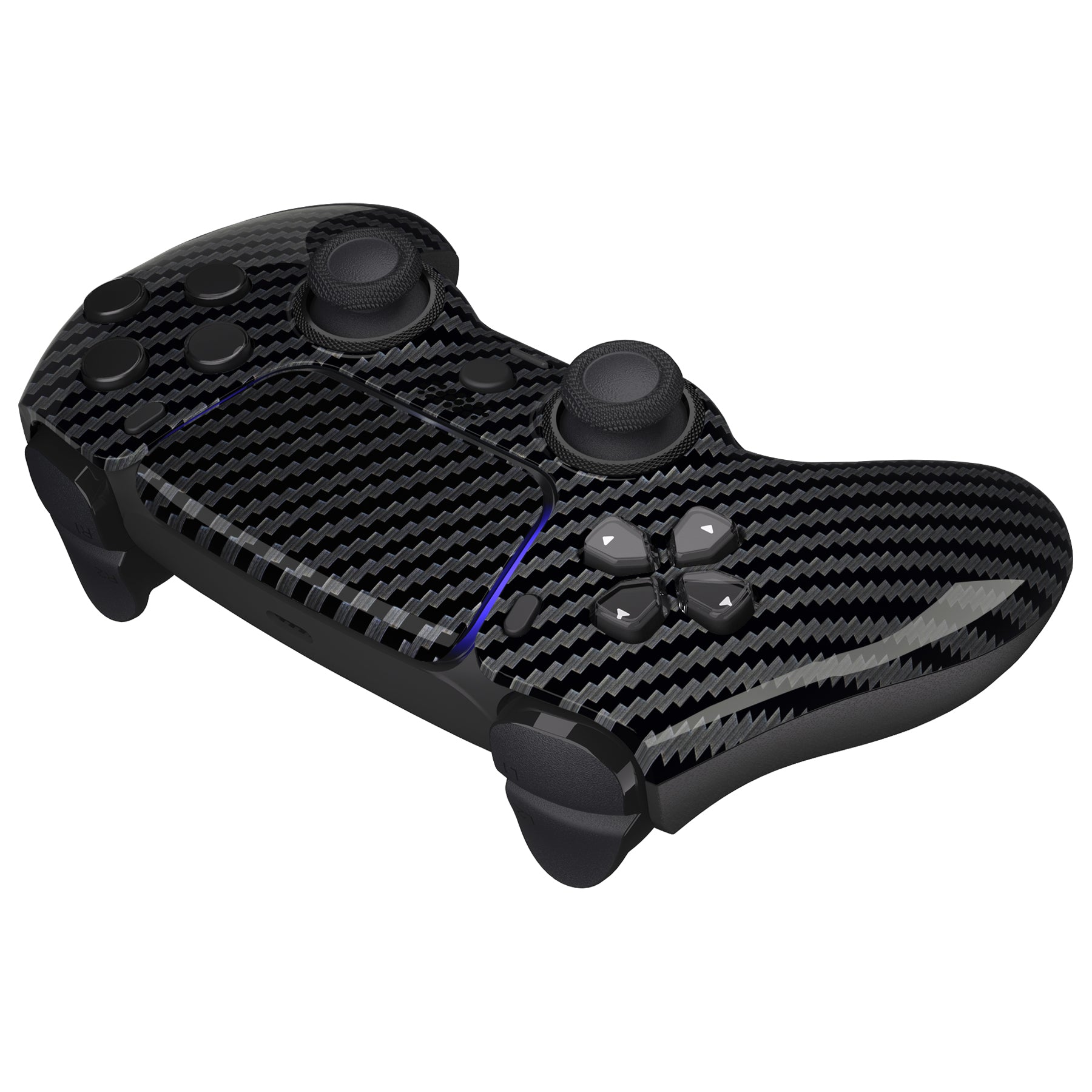 eXtremeRate LUNA Redesigned Replacement Front Shell with Touchpad Compatible with PS5 Controller BDM-010/020/030/040/050 - Graphite Carbon Fiber eXtremeRate
