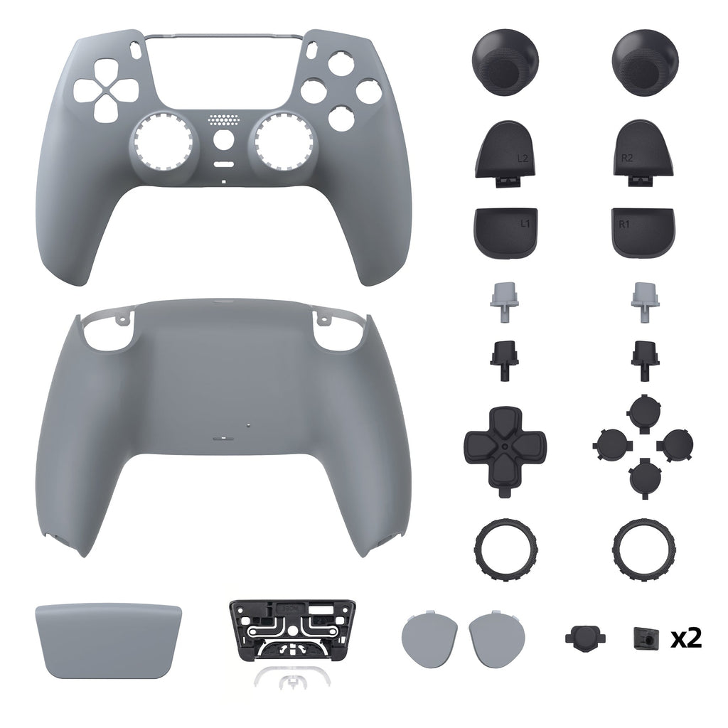 eXtremeRate LUNA Redesigned Replacement Full Set Shells with Buttons Compatible with PS5 Controller BDM-030/040/050 - New Hope Gray eXtremeRate