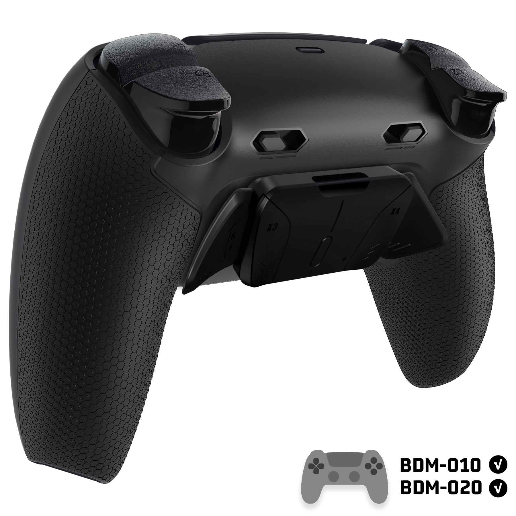 eXtremeRate RISE4 Plus MAX Back Paddles Kit with Clicky Trigger Stops & Rubberized Grip for PS5 Controller BDM-010/020 - Black eXtremeRate