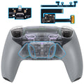 eXtremeRate RISE4 Plus MAX Back Paddles Kit with Clicky Trigger Stops & Rubberized Grip for PS5 Controller BDM-010/020 - Clear & Gray eXtremeRate