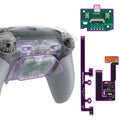 eXtremeRate RISE Plus MAX Back Paddles Kit with Clicky Trigger Stops & Rubberized Grip for PS5 Controller BDM-030/040/050 - Clear & Gray eXtremeRate