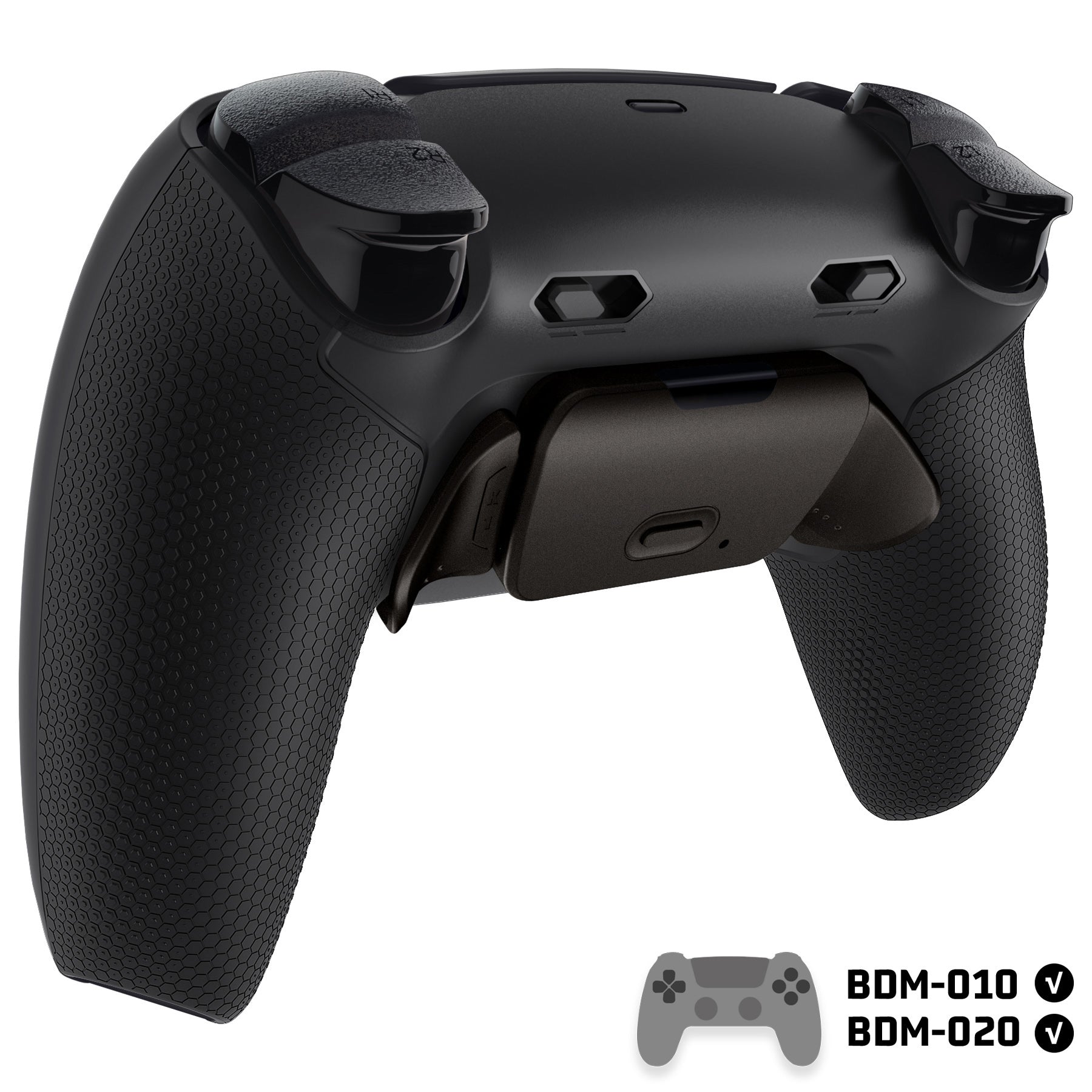 eXtremeRate Real Metal Buttons (RMB) Version RISE Plus MAX Back Paddles Kit with Clicky Trigger Stops & Rubberized Grip for PS5 Controller BDM-010/020 - Black eXtremeRate