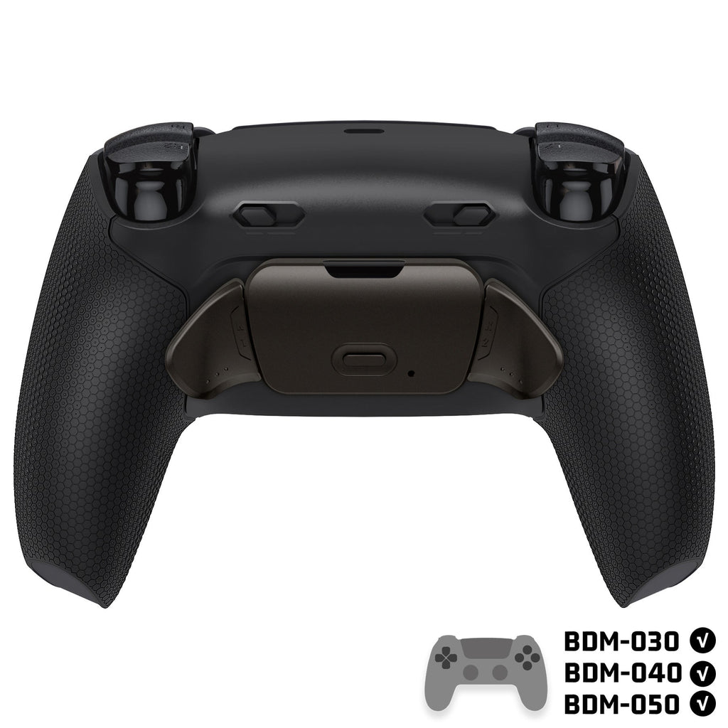 eXtremeRate Real Metal Buttons (RMB) Version RISE Plus MAX Back Paddles Kit with Clicky Trigger Stops & Rubberized Grip for PS5 Controller BDM-030/040/050 - Black eXtremeRate