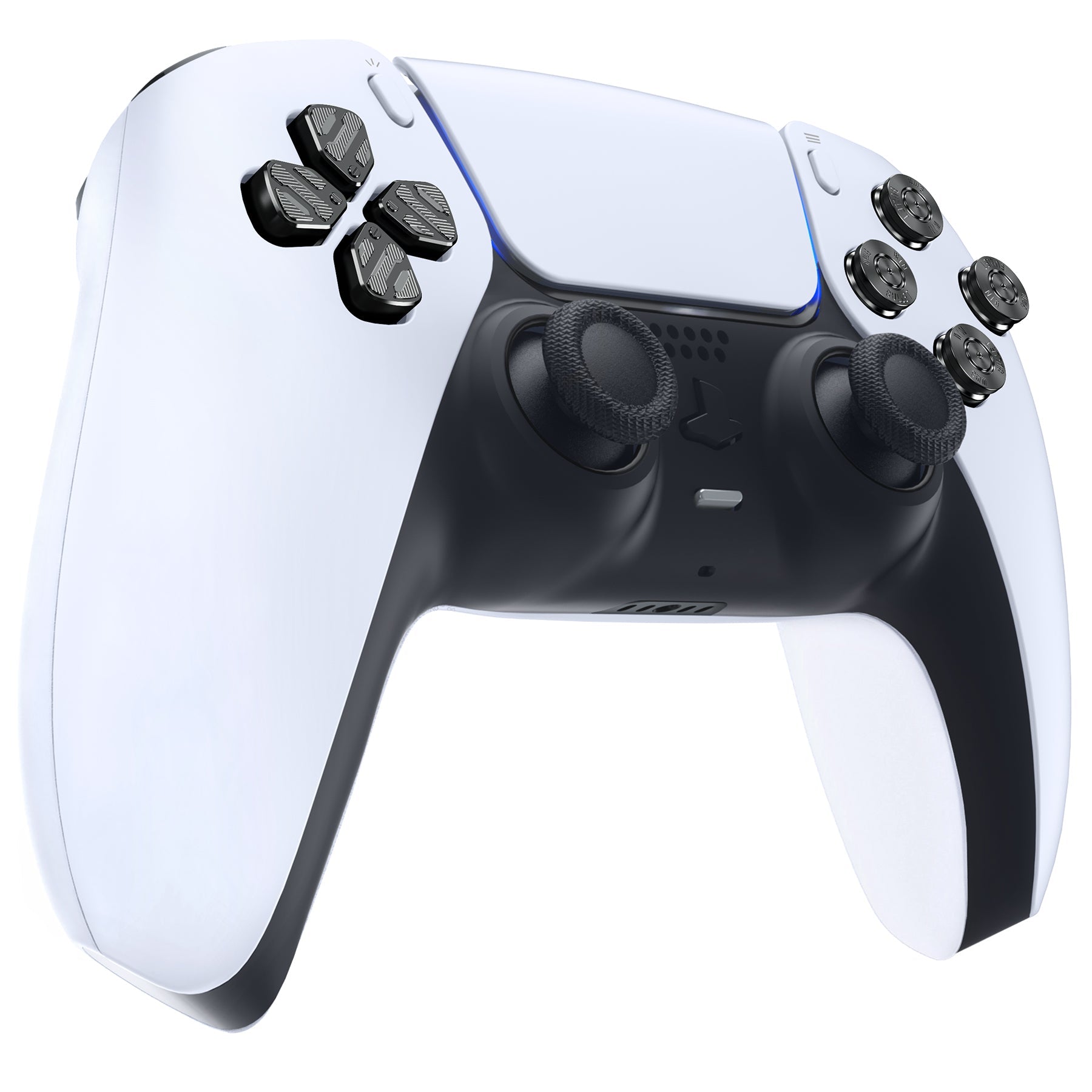 eXtremeRate Replacement Aluminum Metal Dpad ABXY Buttons for PS5 Controller - Black eXtremeRate