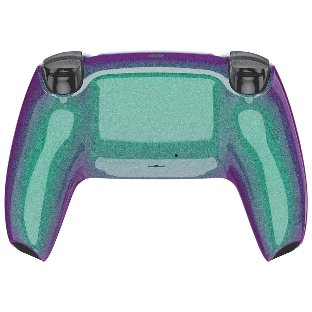 eXtremeRate Replacement Back Housing Bottom Shell Compatible with PS5 Controller BDM-010/020/030/040/050 - Chameleon Green Purple Glossy eXtremeRate