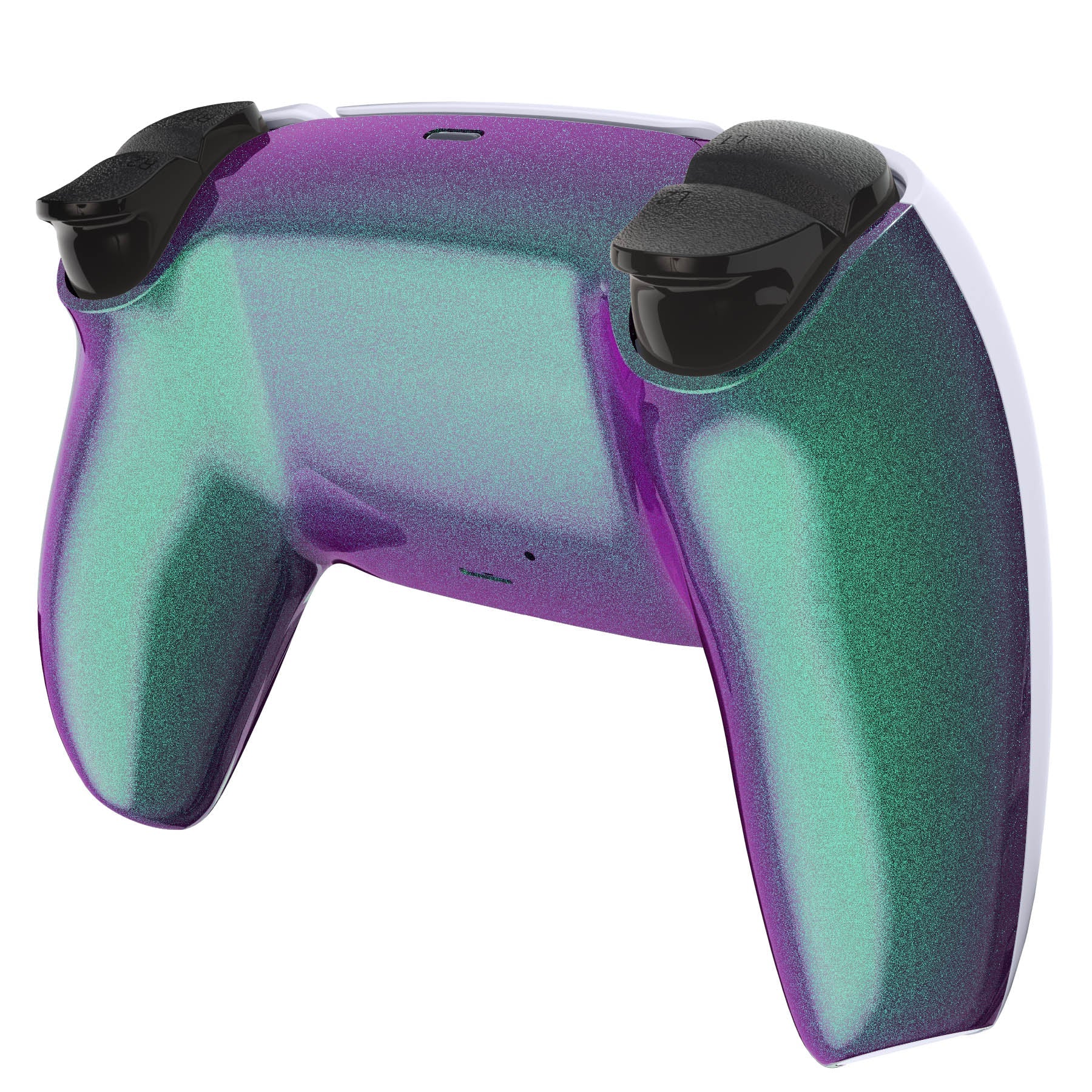 eXtremeRate Replacement Back Housing Bottom Shell Compatible with PS5 Controller BDM-010/020/030/040/050 - Chameleon Green Purple Glossy eXtremeRate