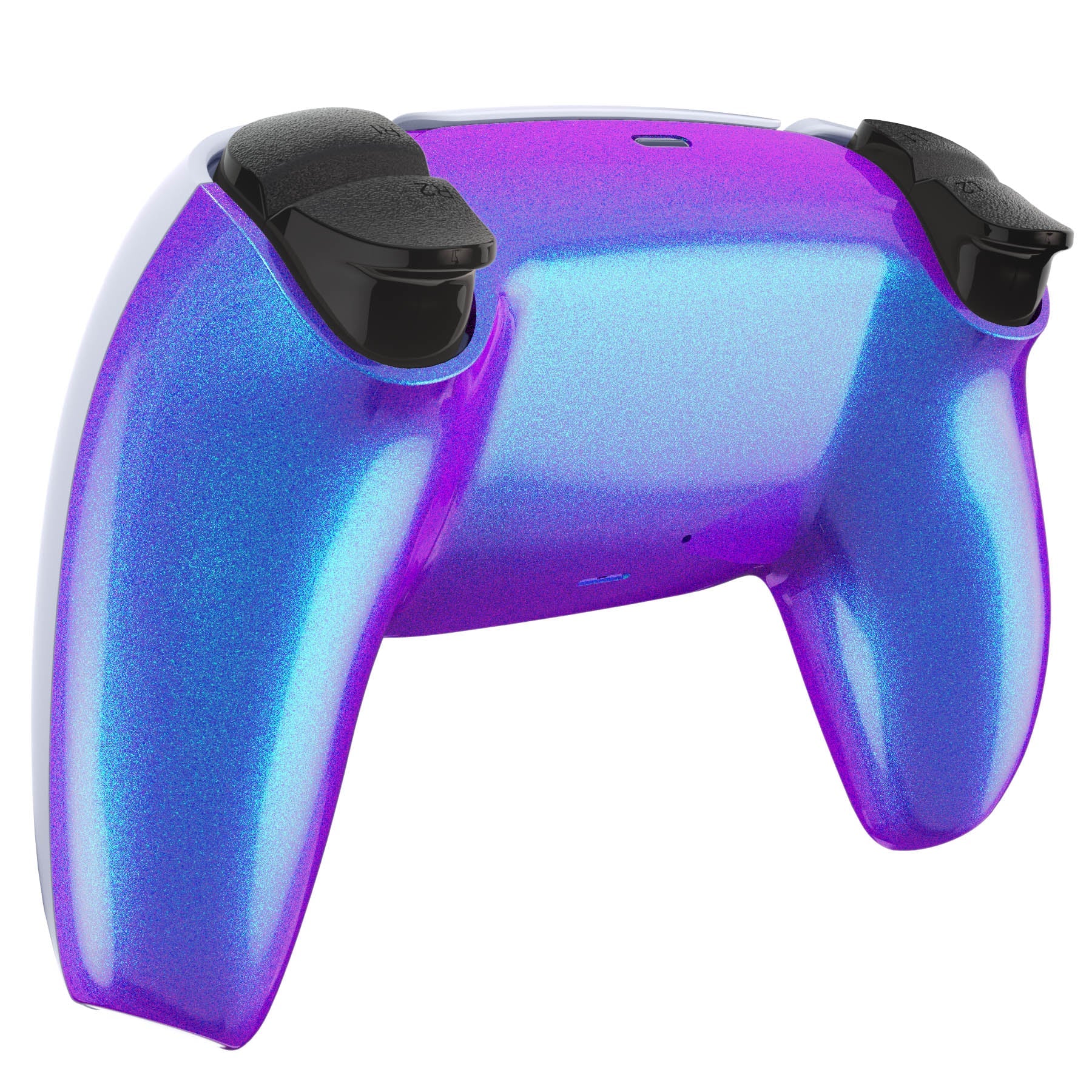 eXtremeRate Replacement Back Housing Bottom Shell Compatible with PS5 Controller BDM-010/020/030/040/050 - Chameleon Purple Blue Glossy eXtremeRate