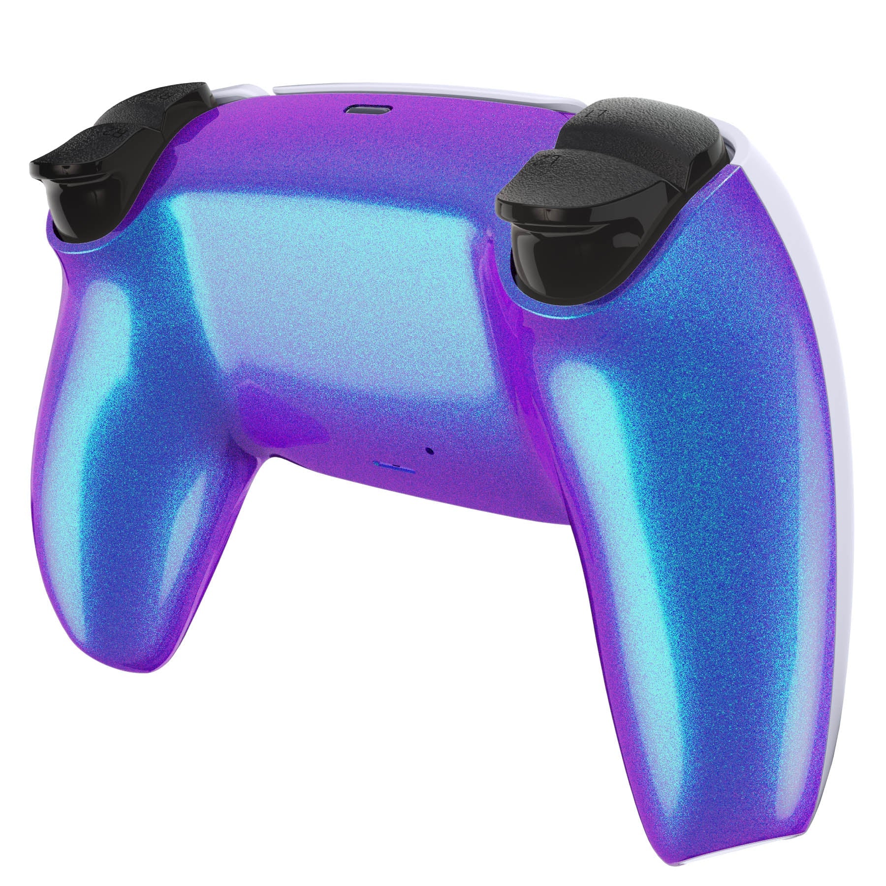 eXtremeRate Replacement Back Housing Bottom Shell Compatible with PS5 Controller BDM-010/020/030/040/050 - Chameleon Purple Blue Glossy eXtremeRate